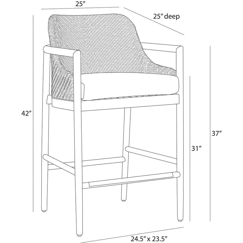 Chilton Pearl Outdoor Bar Stool