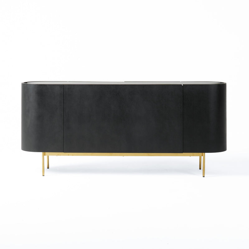 Anita Modern Black Oak & Gold Buffet