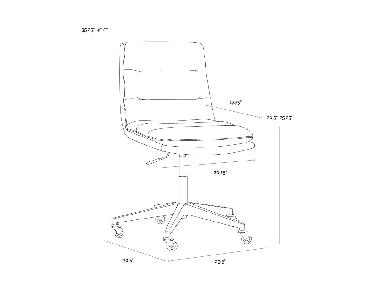 Stinson Black Faux Leather Maximum Comfort Modern Desk Chair