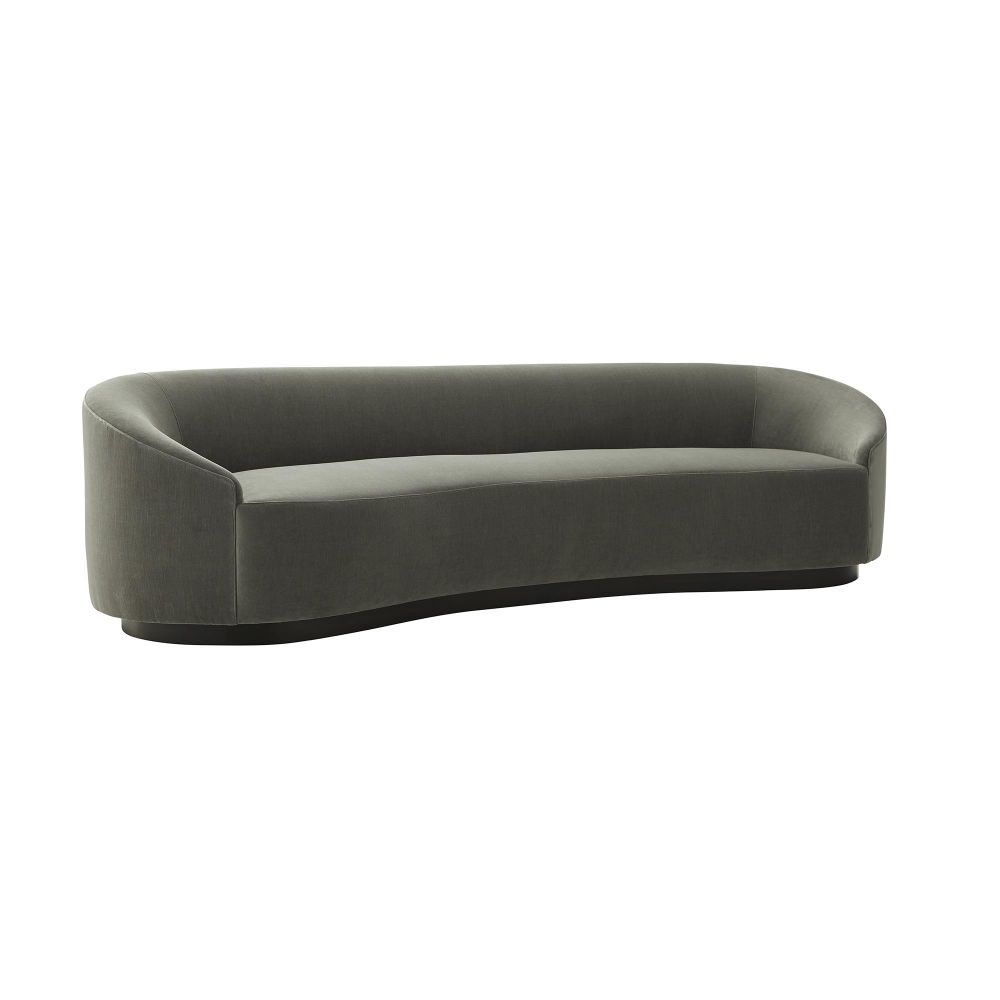 Emilee 108" Sharkskin Velvet Grey Ash Sofa