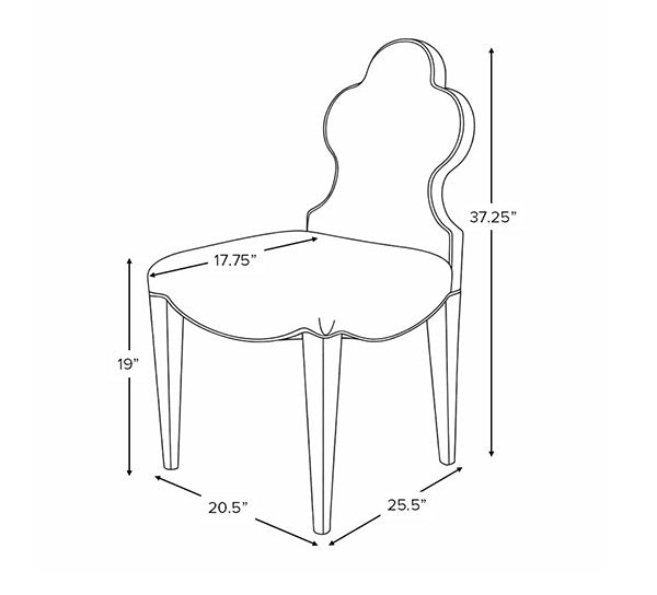 Fischer Light Blue Performance Linen Dining Chair
