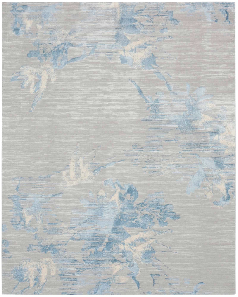 Eloise Abstract Floral Grey & Blue Area Rug