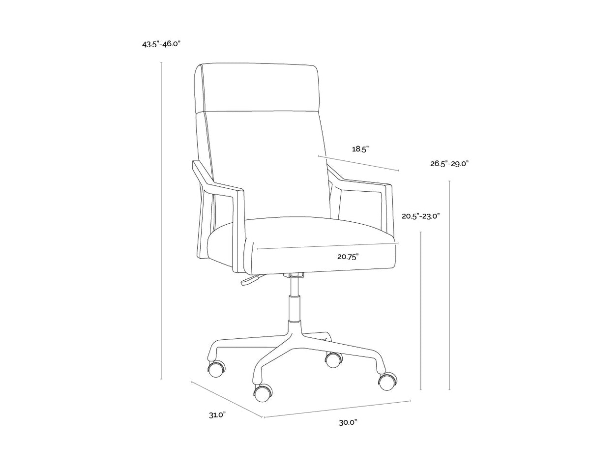 Collin Ivory Tweed & Gold Desk Chair