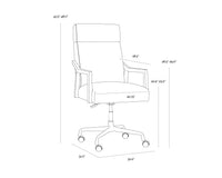 Collin Ivory Tweed & Gold Desk Chair