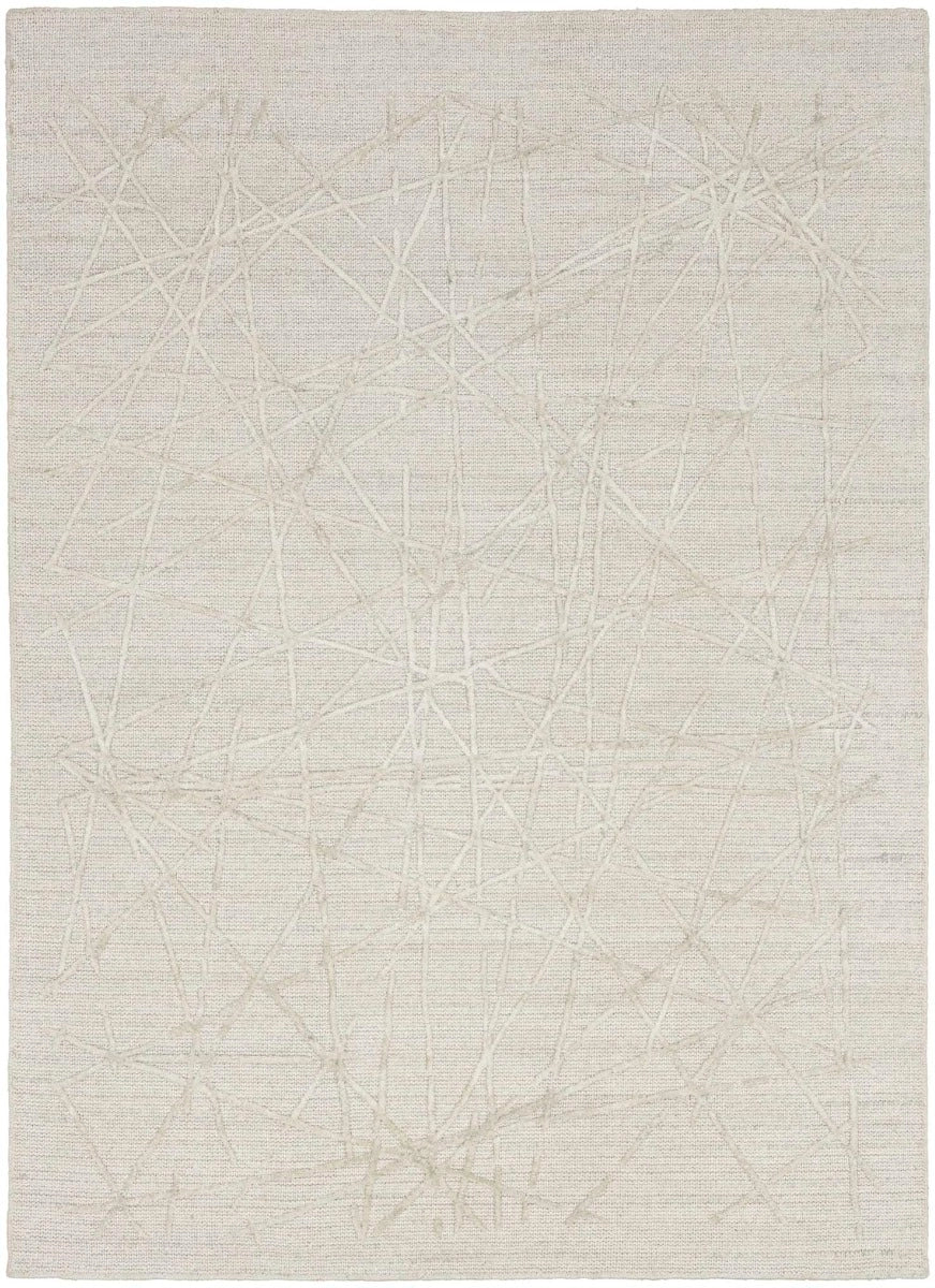 Alexis Modern Rrhythmic Ivory Grey Area Rug