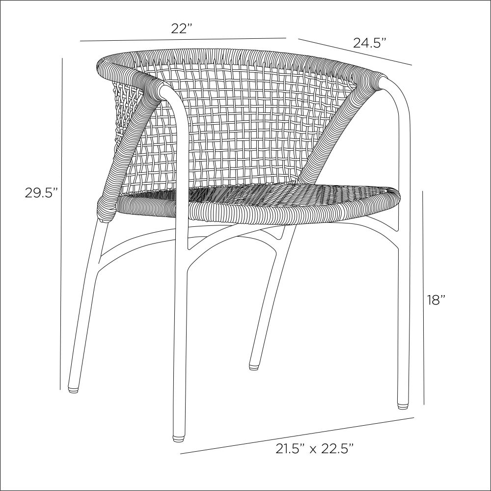 Enzo Buff Plain Weave Outdoor Dining Chair