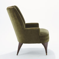 Channel Moss Green Velvet Accent  Chair