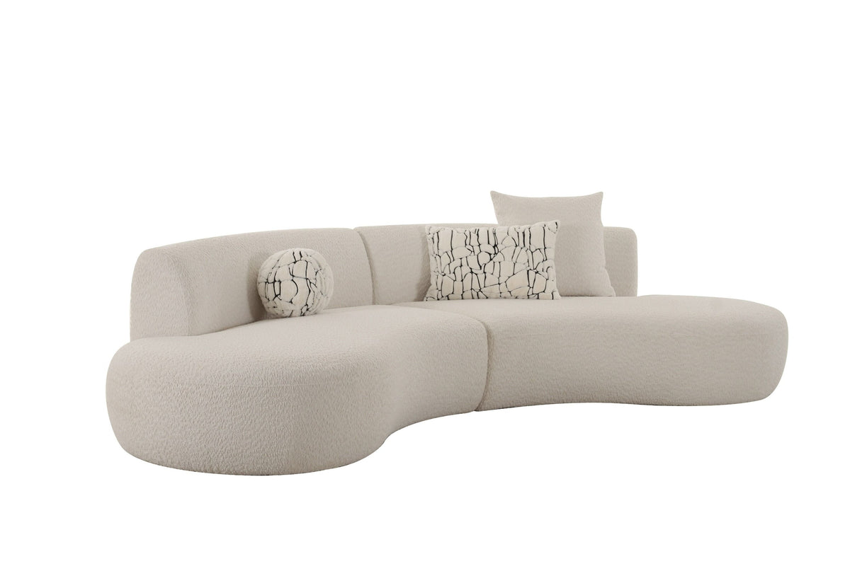 Estella Modern Off-White Curved Sectional Sofa