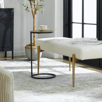 Palerma 13" Round Antique Gold Accent Table