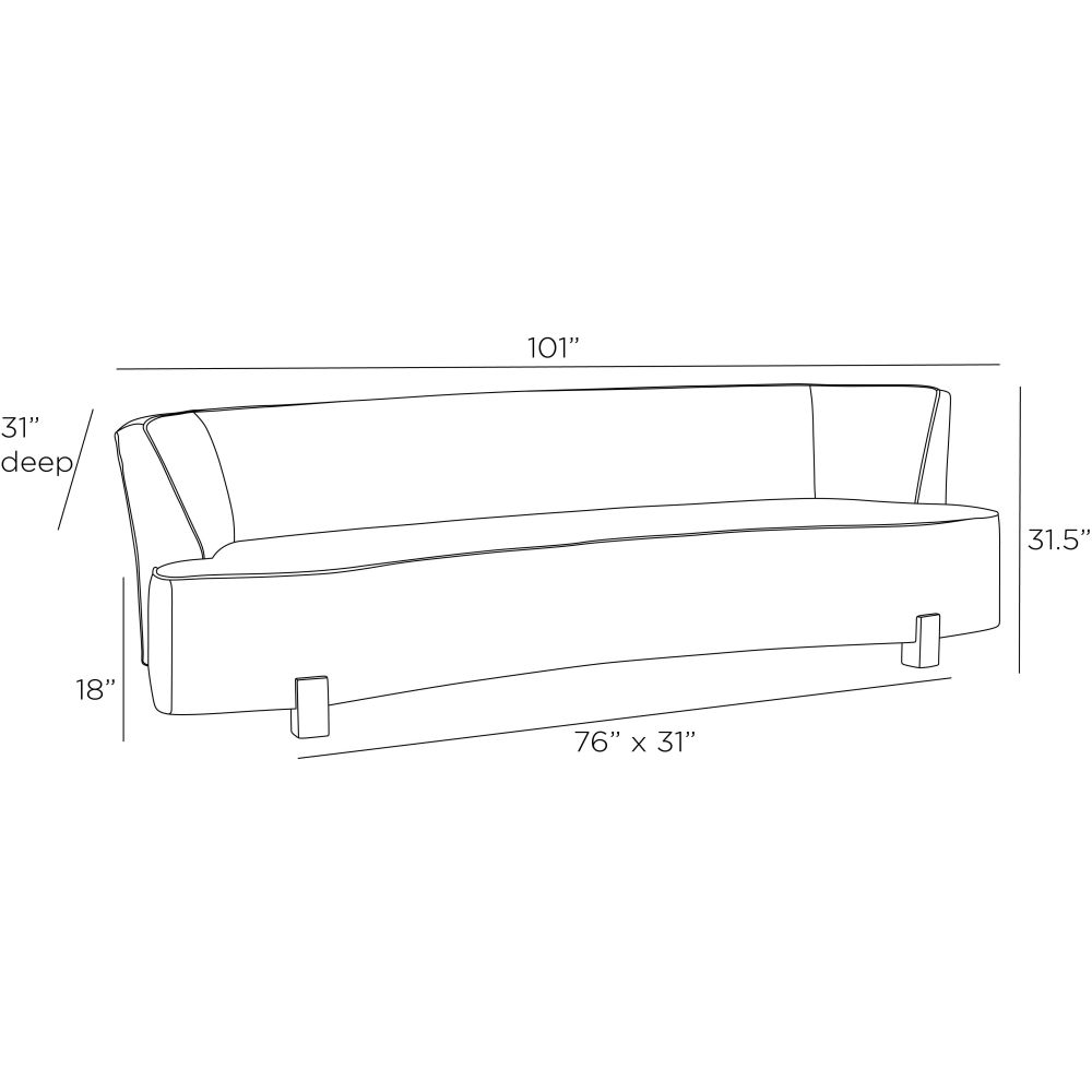 Claude 101" White Linen Sofa