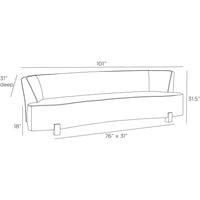 Claude 101" White Linen Sofa