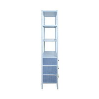 Fiona Light Blue Grasscloth & Gold Etagere