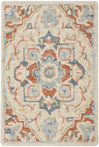 Goldie Ivory Rust Wool Persian Style Area Rug
