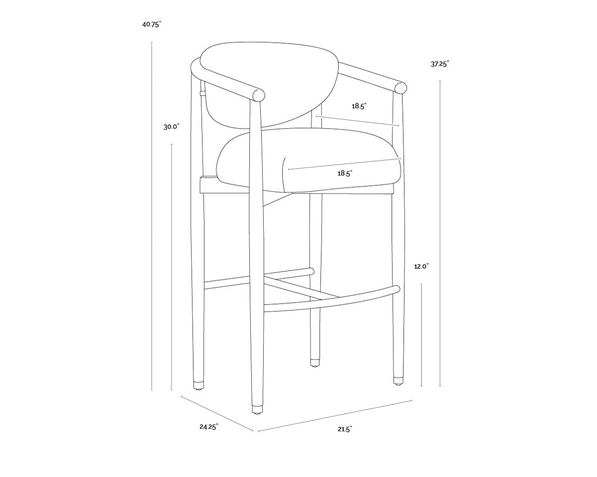 Sigrid Oatmeal Upholstered Oak Bar Stool