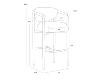 Sigrid Oatmeal Upholstered Oak Bar Stool