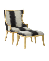 Garson Gold & Fresh Fine Linen Accent Chair