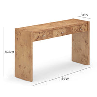 Ada 54" Honey Burl Console Table