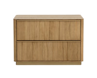 Kalla 36" Large Black Reeded Oak & Brushed Gold Nightstand