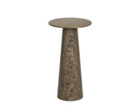 Aditi Travertine & Antique Brown/Brass Accent Table (2 Sizes Available)