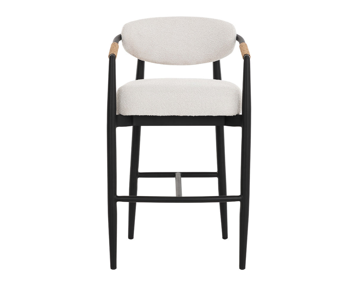 Marita Cream & Black Indoor/Outdoor Bar Stool