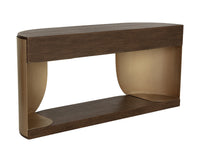 Sultana 70" Dark Oak Concrete & Brushed Brass Console Table - Indoor/Outdoor