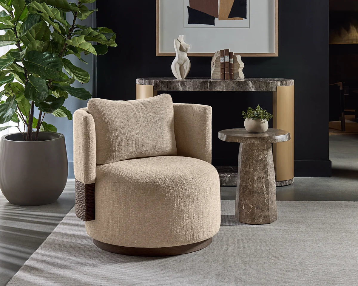 Bastille Sandbank Upholstered Swivel Accent Chair