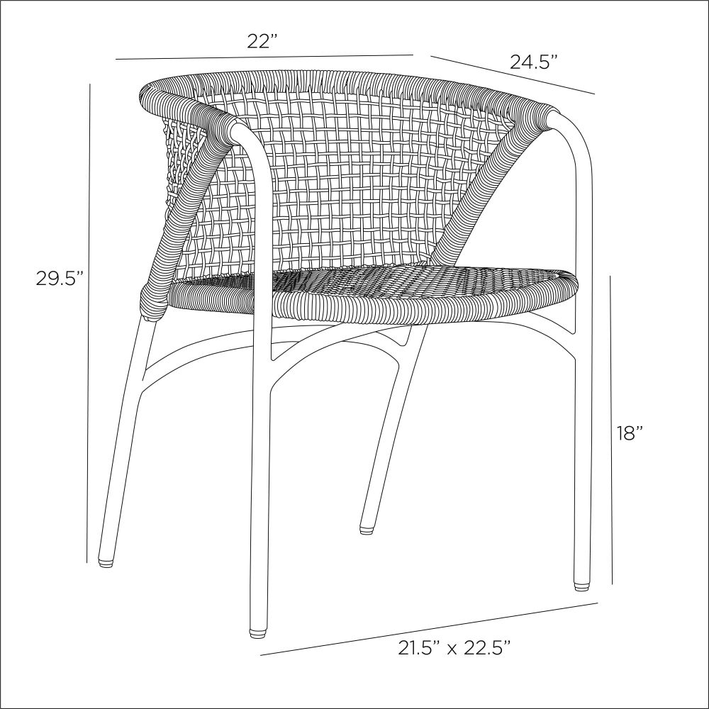 Enzo Buff Plain Weave Outdoor Dining Chair