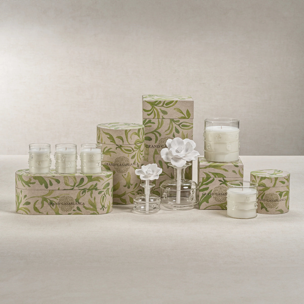 Grand Casablanca Wild Tuberose Porcelain Diffuser - 2 Sizes Available (Set of 4)