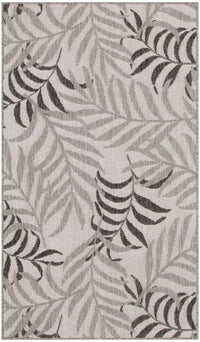 Annaleisa Indoor/Outdoor Grey Leaves Area Rug - Elegance Collection