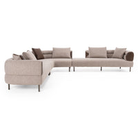 Marlago 148" Modern Brown Upholstered Sectional Sofa