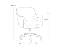 Karina White Boucle & Gold Curved Desk Chair