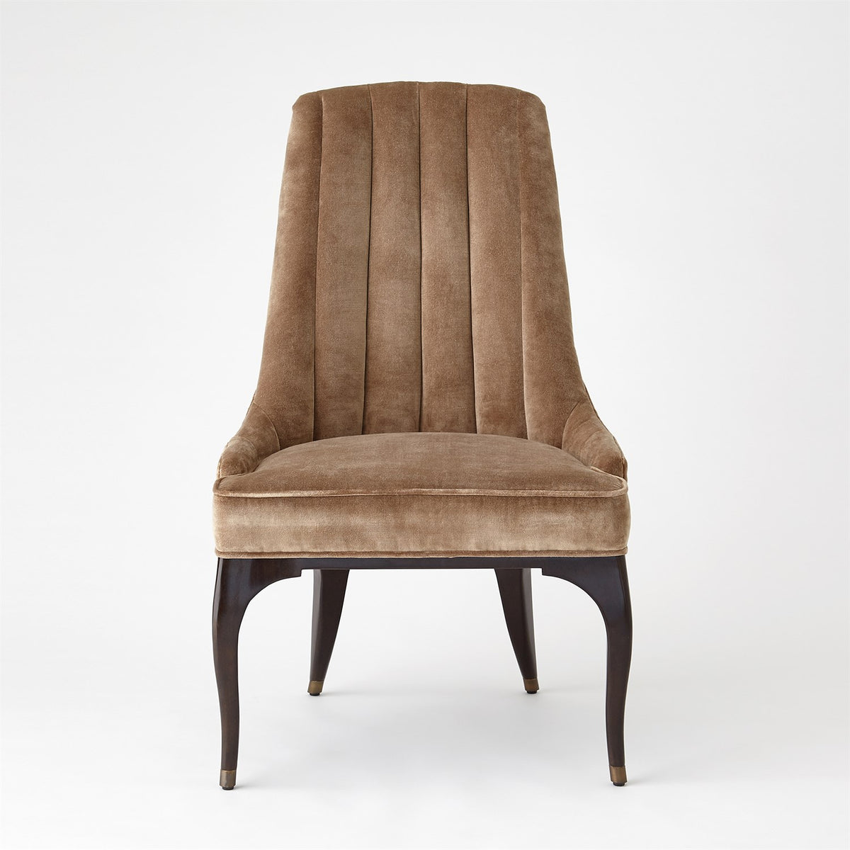 Channel Tufted Formal Mushroom Velvet Dining Chair