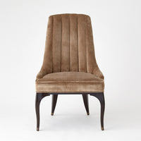 Channel Tufted Formal Mushroom Velvet Dining Chair
