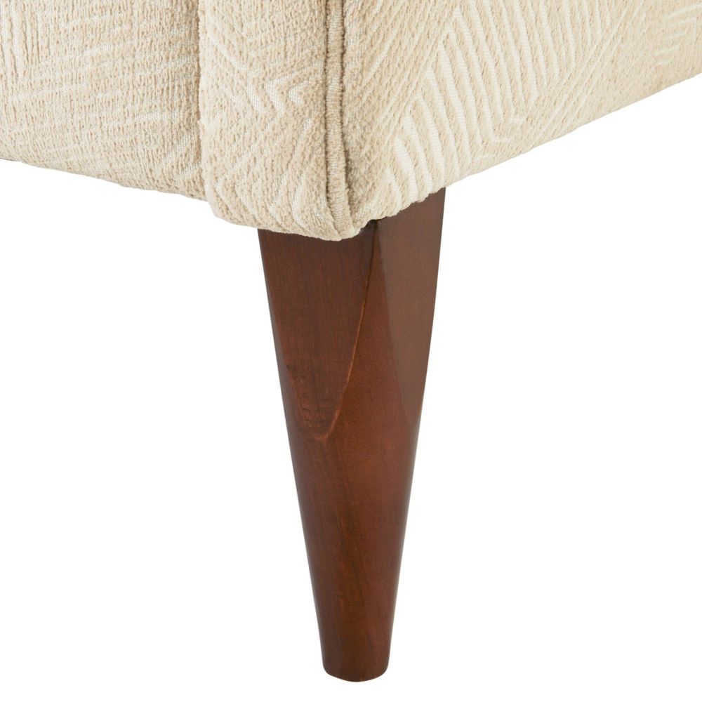 Vincent 80.5" Textured Ivory & Dark Walnut Sofa