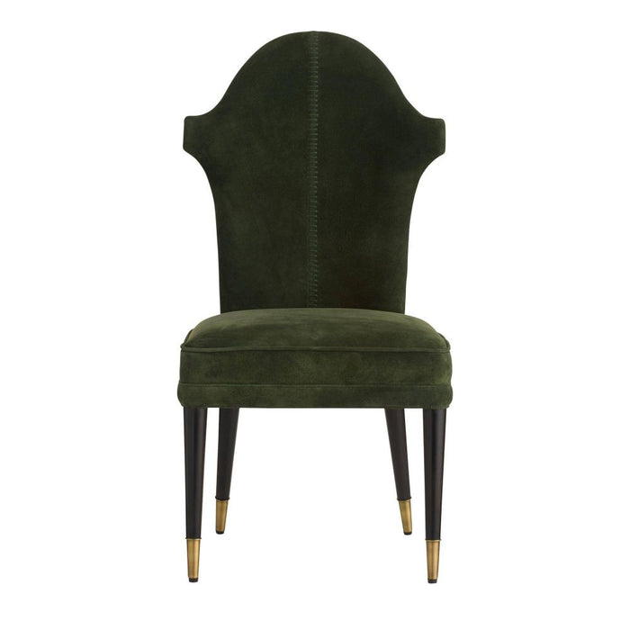 Lincoln Forest Green Suede & Antique Brass Dining Chair (Set of 2)