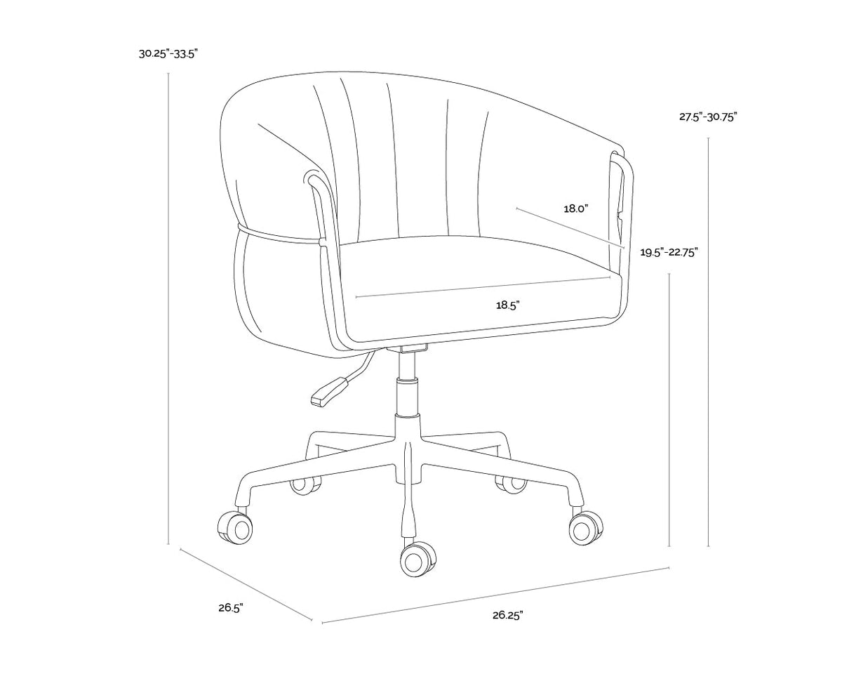 Olma Taupe Oatmeal & Bronze Desk Chair