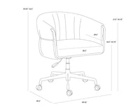 Olma Taupe Oatmeal & Bronze Desk Chair