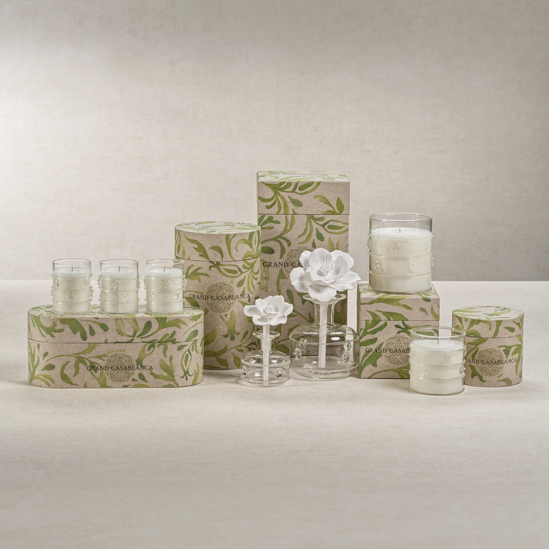 Grand Casablanca Magnolia Petals Porcelain Diffuser - 2 Sizes Avalable (Set of 4)