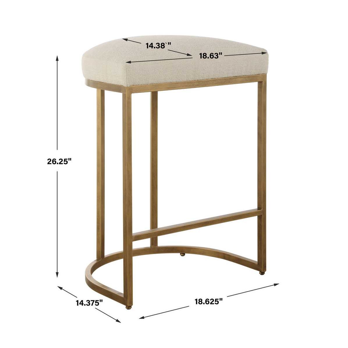 Crystal Cream Performance & Brass Counter Stool