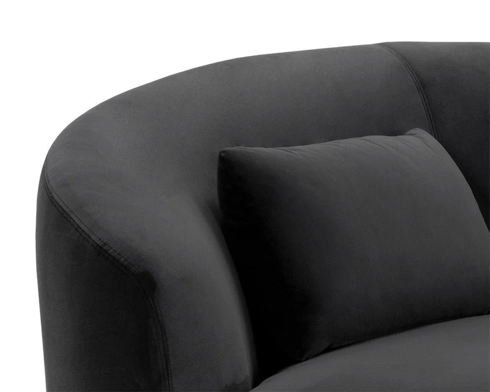 Soraya 99" Shadow Grey Curved Sofa