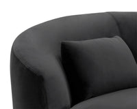 Soraya 99" Shadow Grey Curved Sofa
