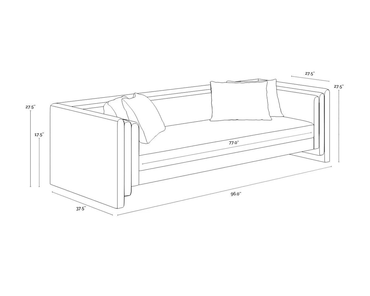 Kira 96" Ivory Performance Fabric Sofa