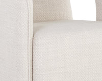 Kendrick Stucco Performance Fabric Wheeled Dining Armchair