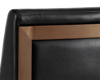 Dean Black Bonded Leather & Antique Brass Counter Stool
