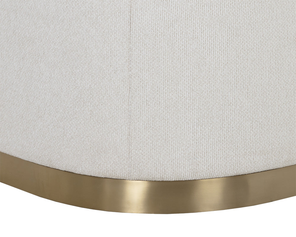 Larron 95.75" Light Barley Performance Fabric & Gold Sofa