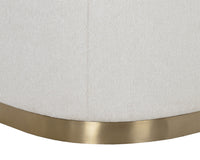 Larron 95.75" Light Barley Performance Fabric & Gold Sofa