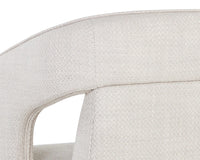 Kendrick Stucco Performance Fabric Wheeled Dining Armchair