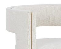 Adamina Light Barley Performance Fabric & Gold Dining Armchair
