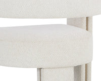 Adamina Light Barley Performance Fabric & Gold Dining Armchair