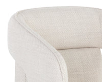 Kendrick Stucco Performance Fabric Wheeled Dining Armchair
